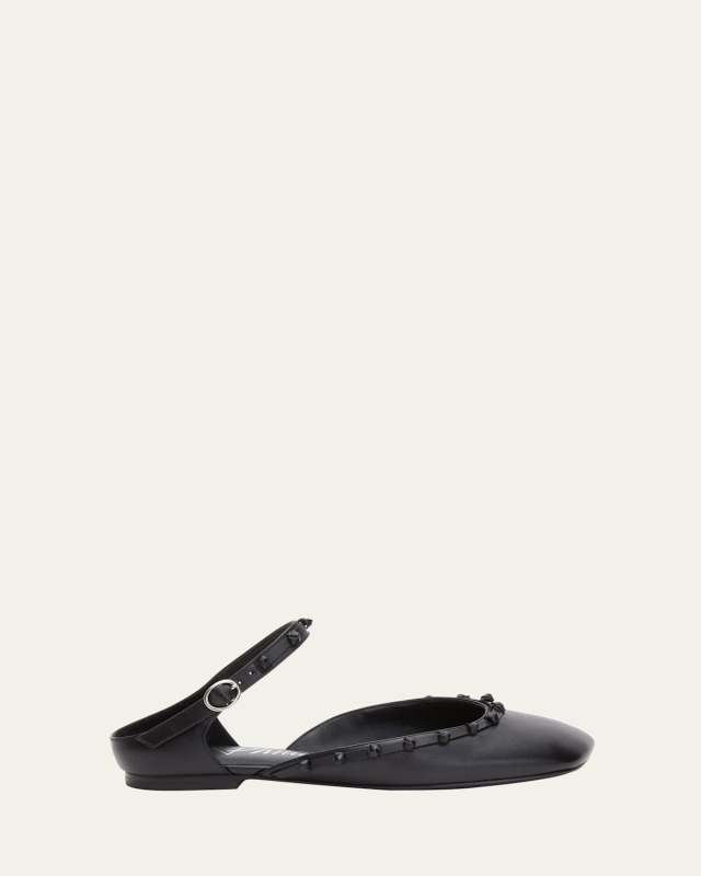ID Knotted Leather Mary Jane Ballerina Flats